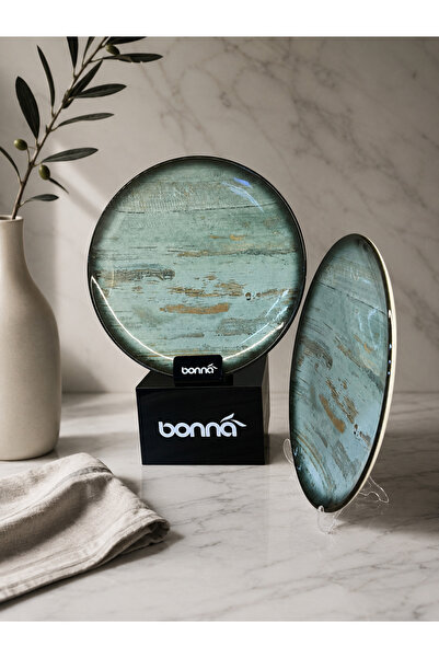 Bonna 2'li Madera Mint Gourmet Düz Tabak 25 cm yemek / servis / sunum tabağı