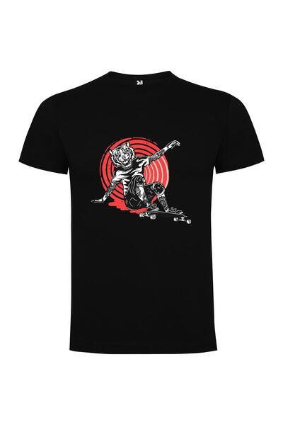 iLovePrints Skateboarding Tiger Art Tshirt