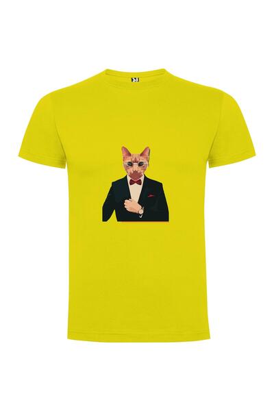iLovePrints Purrfect Gent-Cat Art Tshirt