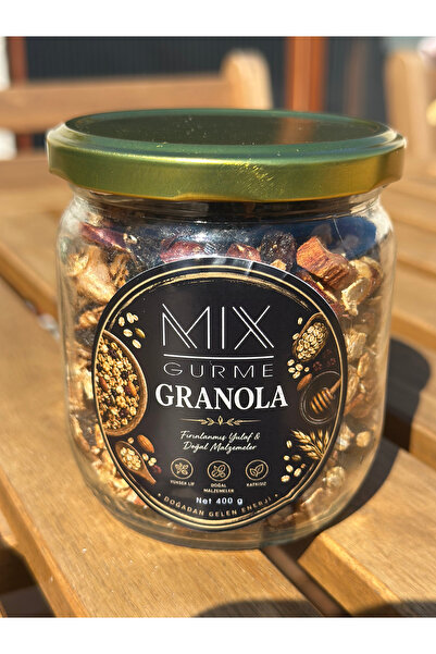 Mix Gurme Ev Yapımı Fırınlanmış Granola- Cam kavanoz 400 g