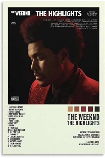 ESSESORIES ملصق جداري لألبوم الموسيقى The Weeknd The Highlights لتزيين الغرف ...
