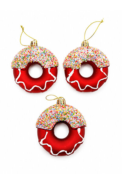 PARTİPORT Christmas Donut Ornament Set of 3 Christmas Pine Tree Ornament Deco...
