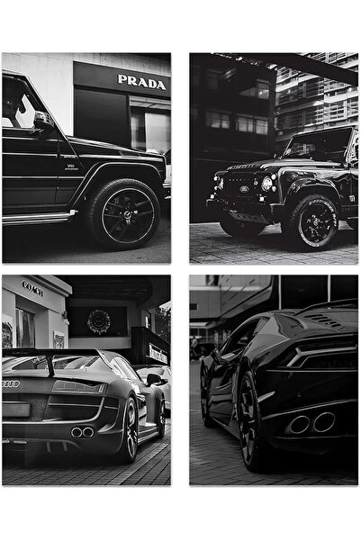 ESSESORIES Black Car Street Luxury Car Classic SUV Aesthetic Poster Wall Art ...
