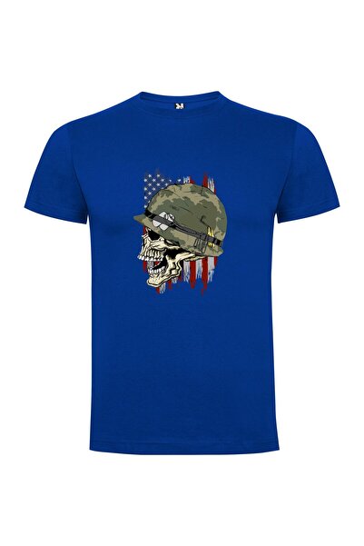 iLovePrints Veteran's Skull Flag Tshirt