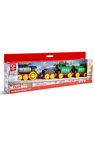 Hape Jucarie - Tren cu aburi retro cu lumini si sunete varsta 2 ani+,3 ani+,6...