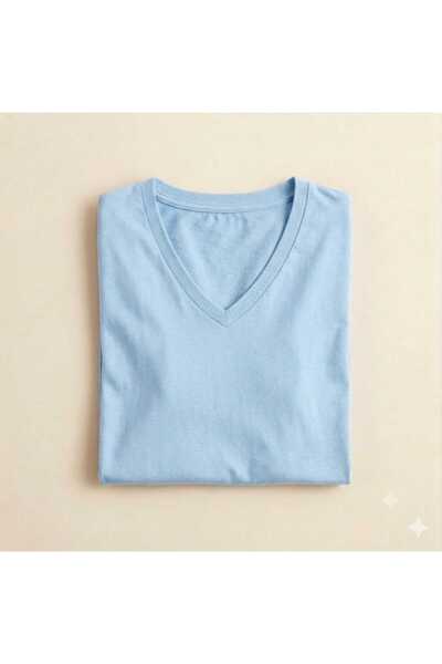 KOZİA OUTDOORS Women's Men's Unisex V-Neck Unprinted Oversized Wide-Fit T-Shirt