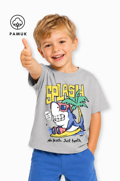 difa kids Cute Shark Printed Casual Short Sleeve Summer Boy's T-Shirt