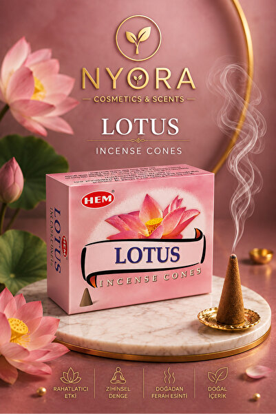 Hem Marka Lotus Çiçeği 10 Adet Konik Tütsü
