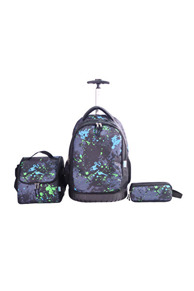 Moon 3 in 1 Kids Trolley Set - (18-Inch) Premium Kids School Bag with Lunch B...