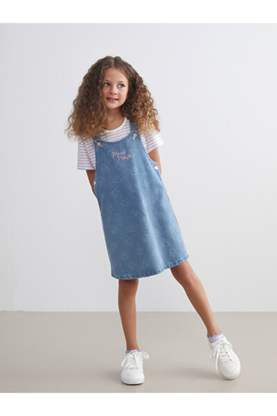 LC Waikiki Sparkling Choices Cute Mouse Embroidery Girls' Jean Dress from Shi...