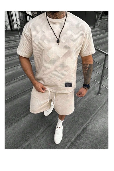 The Casius. Compleu tricou maneca scurta și pantaloni scurți bărbați, materia...