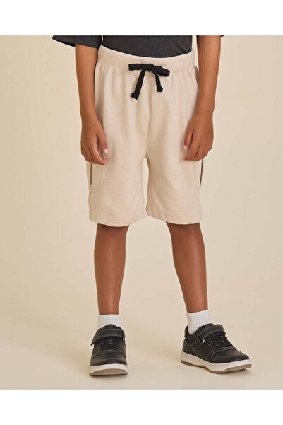 REDTAG Boys Beige Cargo Shorts