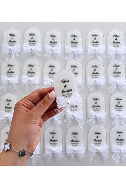 Hediye Dükkanım Hediyelik Pleksi Magnet 20 Adet Nişan Magneti Nikah Magneti