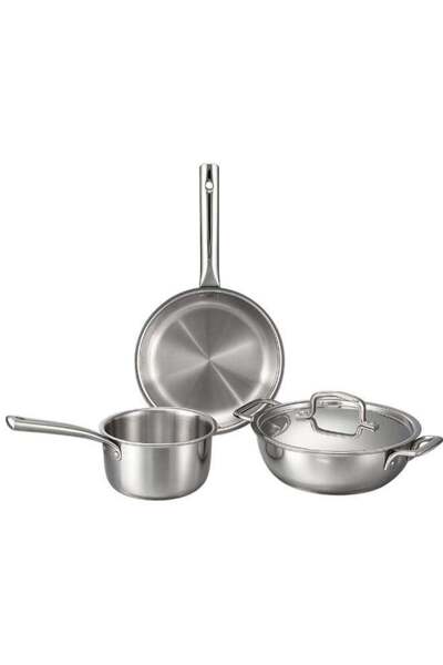 Noon East 4 piece Triply Stainless Steel Cookware Set, Kadai (24cm, 2 L), Fry...