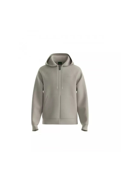 BOSS Erkek Normal Kesim Yüksek Pamuk İçerikli Kapüşonlu Uzun Kollu Bej Sweats...
