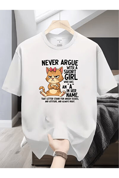 LİNA06 Men's Funny Angry Cat Slogan T-Shirt - Humorous Suitable Casual Summer...