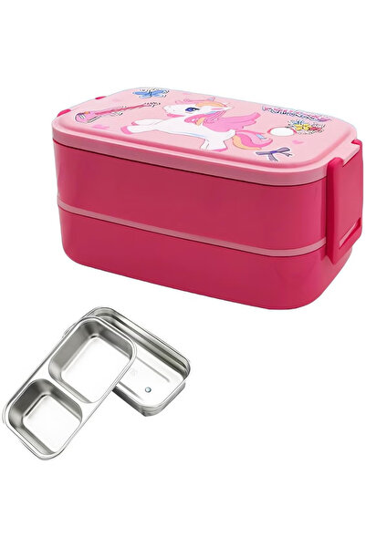 GGEROU 1100ml Lunch box for kids,Stainless Steel Bento Box Adult Child 2 Laye...