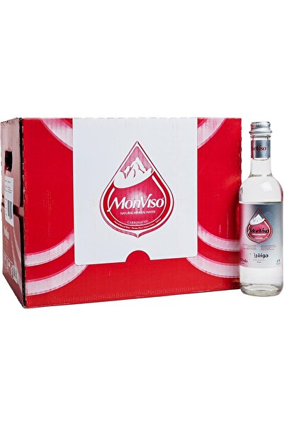 MONVISO Sparkling Natural Mineral Water 0.375 L Pack of 20, Fucine Spring Ita...