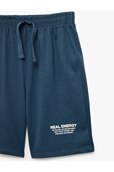 Koton Boy's Cotton Printed Shorts with Tie Waist