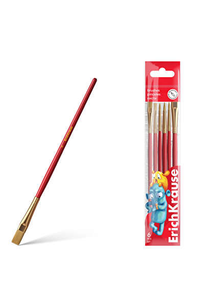 OEM Set de 6 pensule de pictură ErichKrause Jolly Friends cu peri sintetici î...
