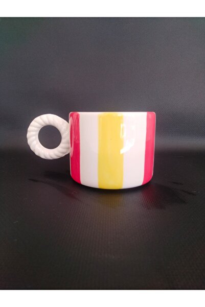Zümrüdüanka Seramik Striped Handmade Ceramic Mug