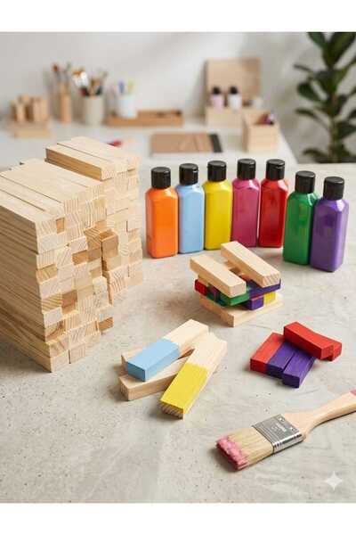 Green Efficiency Ahşap Yapı Blok Seti 1x2x10cm 100adet