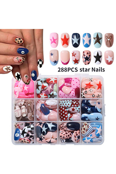Choice 12gg 91 288pcs (12mixed) Eightball Nails Short Oval Leopard Print Nail...