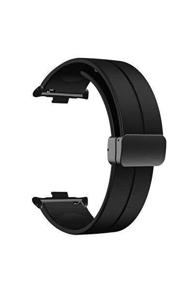 Choice47 حزام رياضي مغناطيسي أسود لـ Mi Band 9 Pro، سوار سيليكون لـ Redmi Wat...