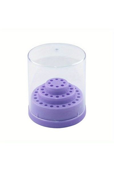 choice2 Purple Various Styles 48 Holes Acrylic Nail Drill Bits Holder Empty S...