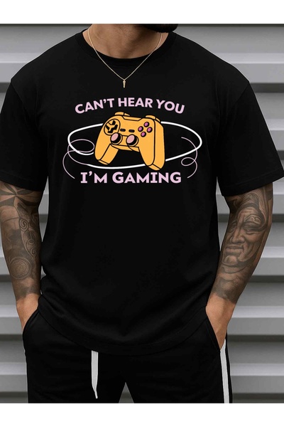 NOURAM Men'S Funny Gaming T-Shirt "Can't Hear You I'm Gaming" Slogan Controll...