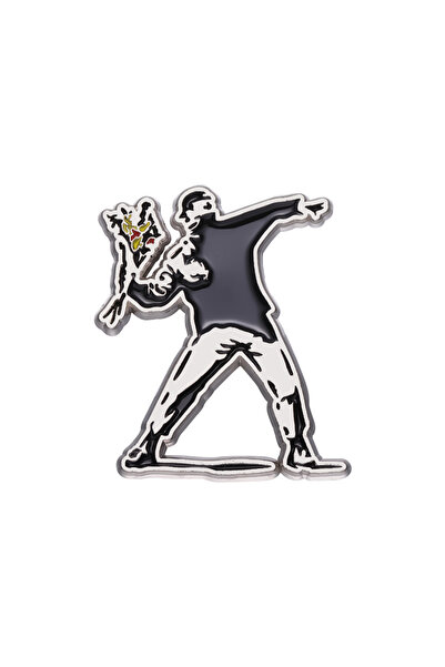 choice2 XZ9577 Classic Banksy Art Design Collection Brooch Enamel Pin Flower ...