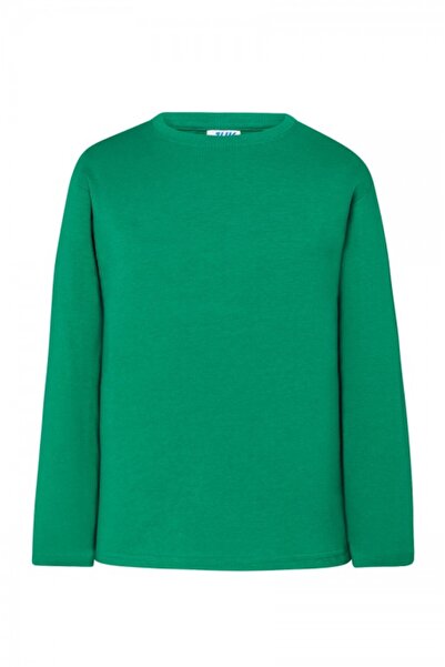 JHK Tricou cu mânecă lungă pentru copii, 100% bumbac, Sydney, verde Kelly