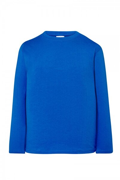 JHK Tricou cu mânecă lungă pentru copii, 100% bumbac, Sydney, albastru regal