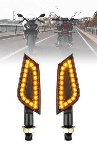 DEKOHOP Universal Model Motosiklet LED Sinyal Lambası Sarı/Amber LED Işık | V...