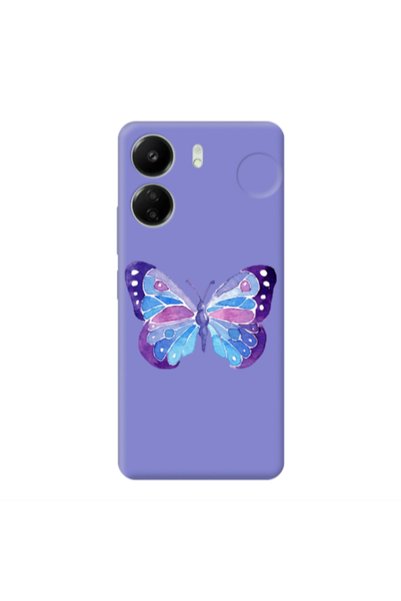 Other Xiaomi Redmi 13C Big Butterfly Purple Colored Silicone TPU Θήκη