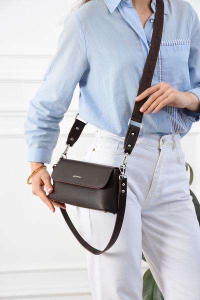 Just Polo Women's Brown Hand and Shoulder Bag Unprinted Imported Stylish