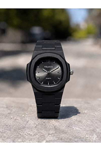 Velucci Polikarbon Kordon Erkek Kol Saati Siyah Füme Kadran Şık Sport Analog ...