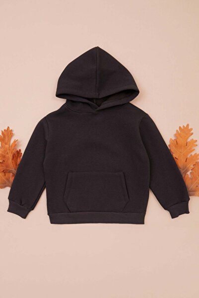 Fulla Moda 3 Thread Kangaroo Pocket Hooded Unisex Kids Sweatshirt