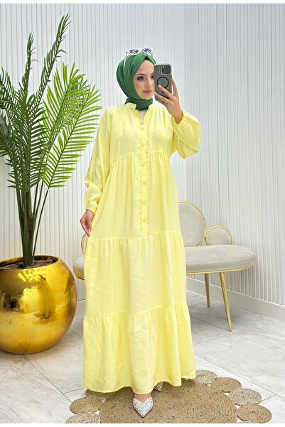 FRESH FASHION فستان صيفي بلون واحد من مودال مانجو