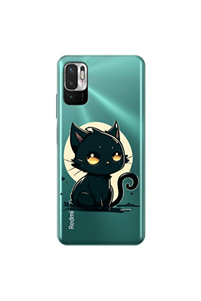 Other Xiaomi Redmi Note 10 Pro 5G Black Cat Transparent Silicone TPU Θήκη
