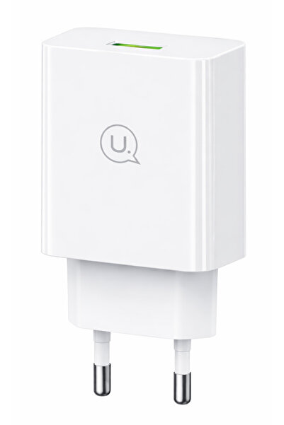 Usams φορτιστής τοίχου T22, 1x USB, QC3.0 18W 3A, λευκός