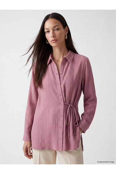 LC Waikiki Lcw Everyday Pink Textured Women's Shirt Tunic