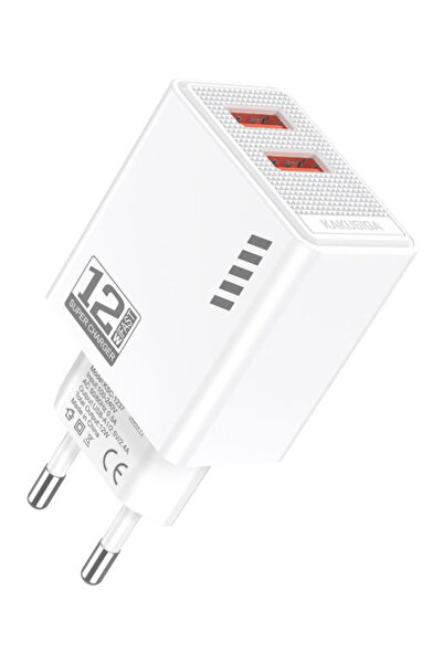 KAKUSİGA φορτιστής τοίχου KSC-1237, 2x USB, 12W, λευκός
