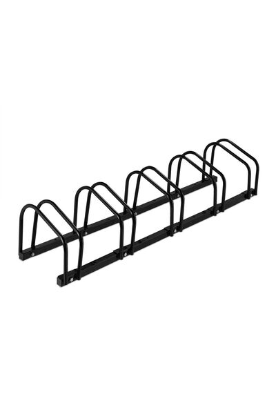 Relaxdays Suport de depozitare biciclete pentru 5 biciclete, negru, 27x33x130 cm