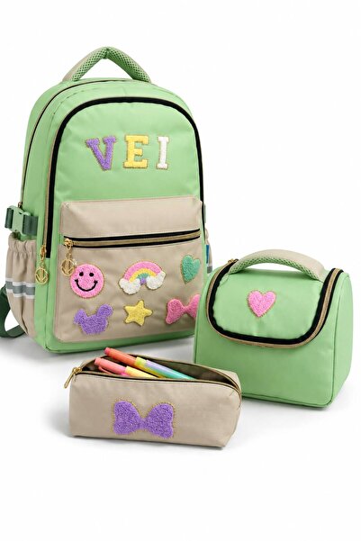 ÇANTAM GELSİN 3-Piece Primary School Bag Set, Backpack + Lunch Box + Pen Holder