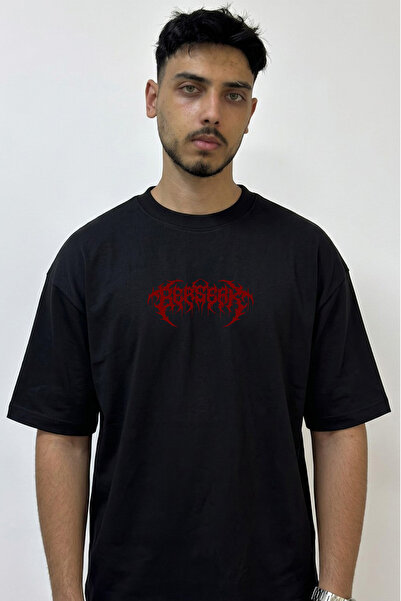 Anetos Berserk_5 Design Printed Oversize Black T-Shirt