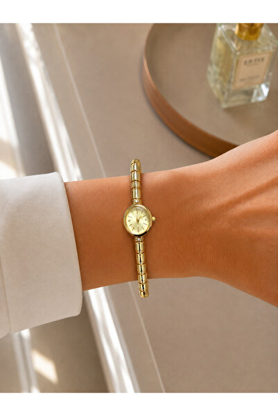 Boris Accessory Women's Wristwatch Gold Color Minimal Oval Dial Thin Bracelet...