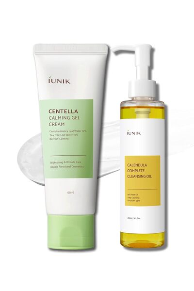 iUNIK Centella Calming Gel Cream & Calendula & Jojoba Cleansing Oil: A gentle...