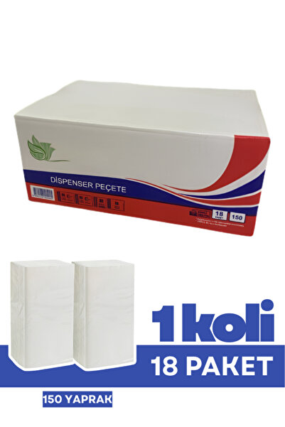 12den Dispenser Peçete 150 Yaprak 18’li Paket, Yüksek Emiş Güçlü Kafe Restora...