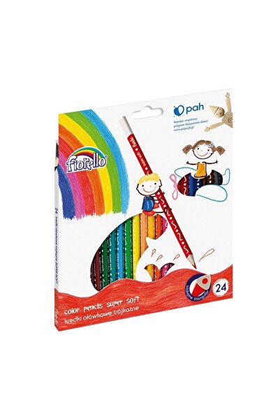 OEM Creioane colorate, 24 culori, grosime mina 3 mm, triunghiulare